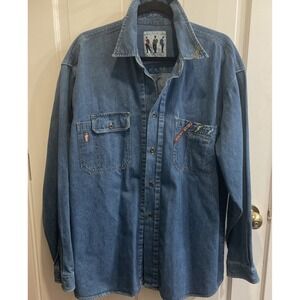 Vtg 90s Umen Posse Abstract Hip Hop Long Sleeve Denim Shirt  "not Just Fashion"